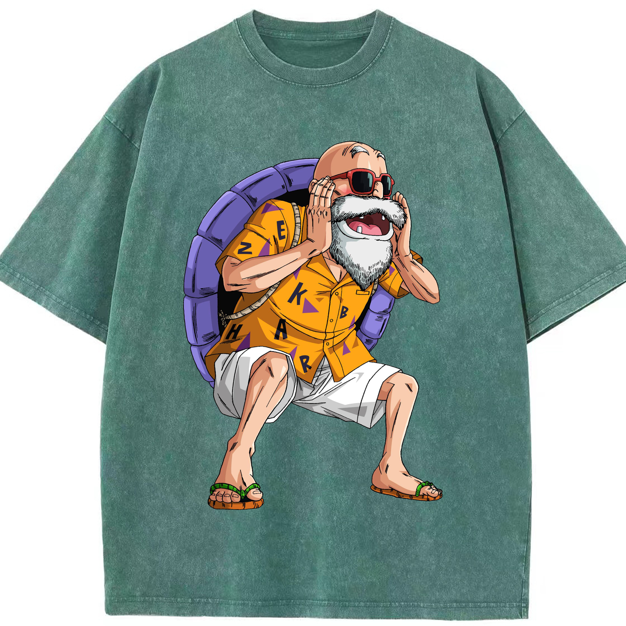 （画像用） ドラゴンボール 亀仙人（かめせんにん） DRAGON BALL Master Roshi Kame Sennin 綿100% ヴィンテージ風 半袖Tシャツ（フロントプリント）